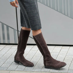 Square-Toe Knee-High Boots (Aida)