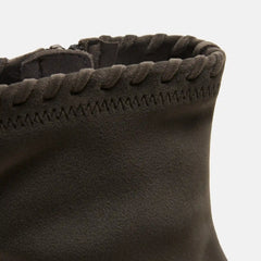 Round-Toe Velvet Whipstitched Ankle Boots (Rhoda)