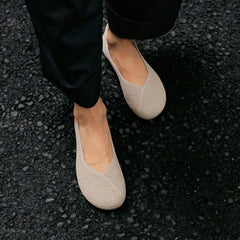 Wide Toe Knit Box Flats (Tia)